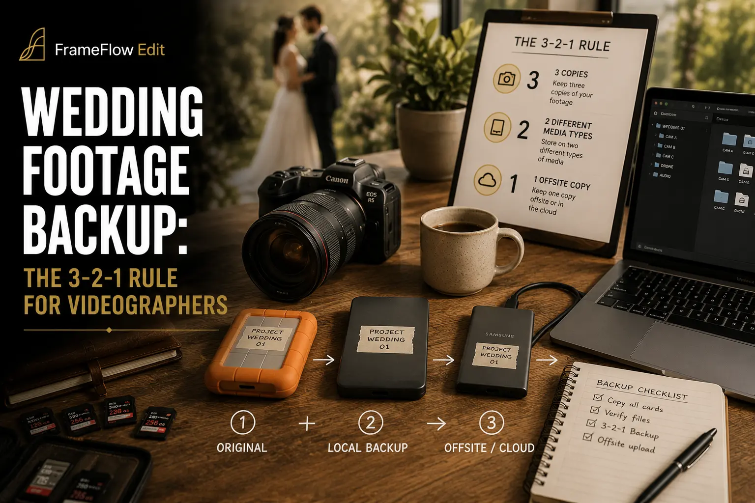 Wedding Footage Backup: The 3-2-1 Rule for Videographers