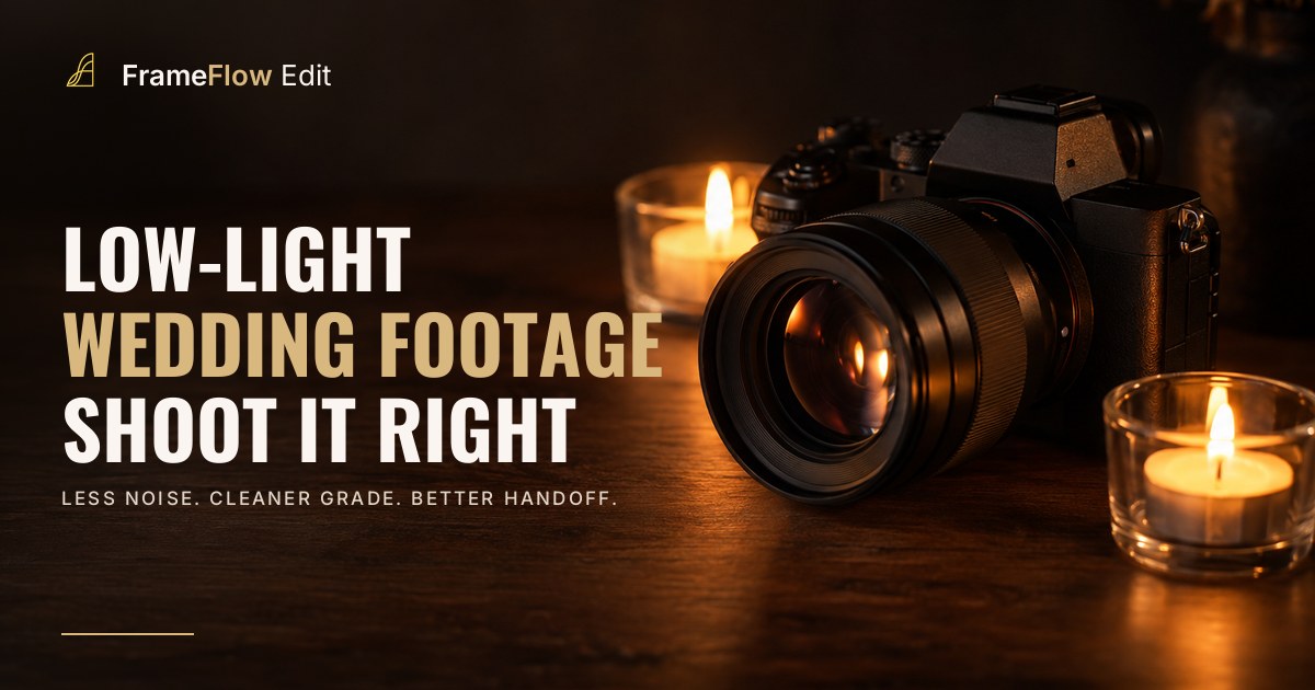 Low-Light Wedding Footage: Shoot It Right, Brief Your Editor